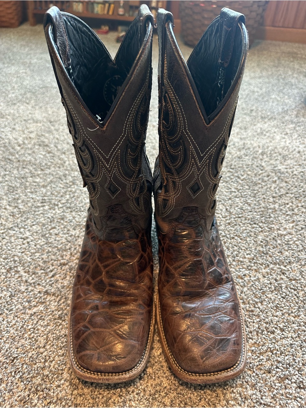 Men's Brown Leather Western Cowboy Boots